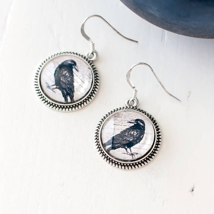 Crow Drop Oorbellen voor wholesale door Juju Treasures