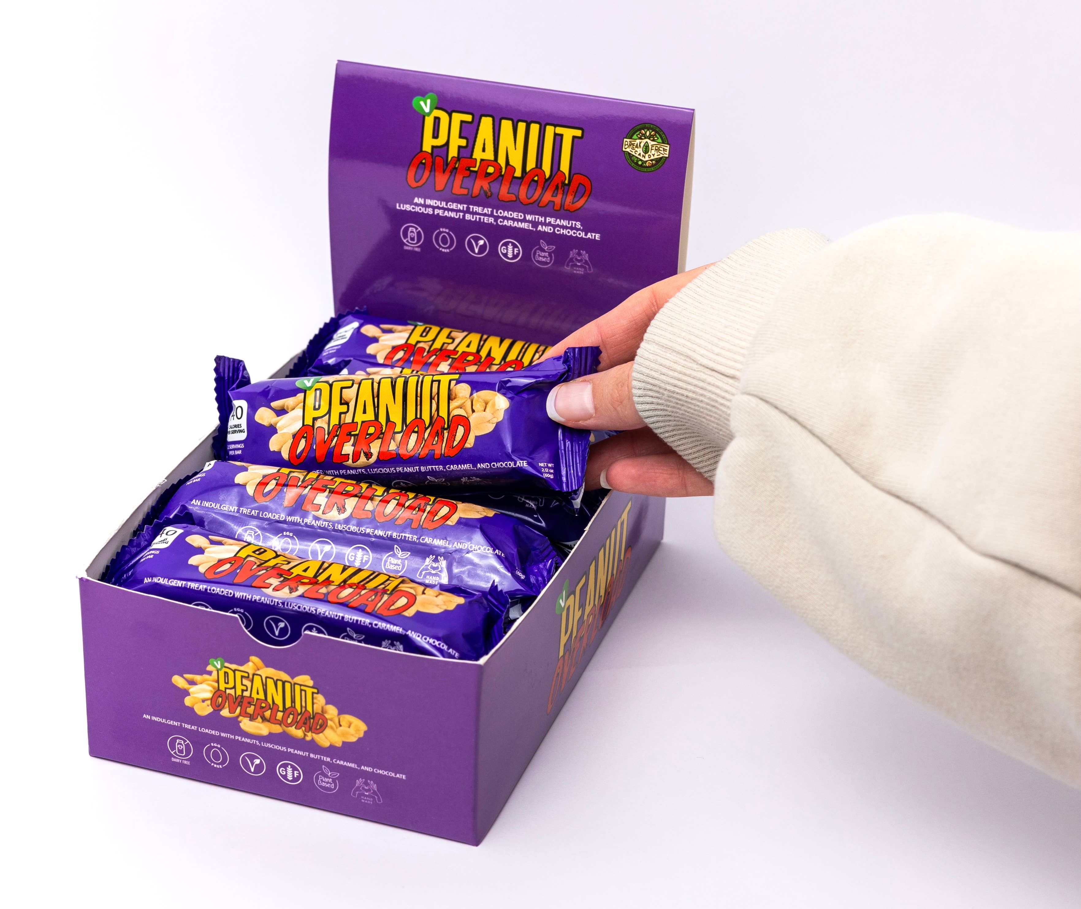 Break Free Candy - Vendita all'ingrosso Barretta di cioccolato - Barretta di cioccolato Vegan Peanut Overload™ (Confezione da 12)4