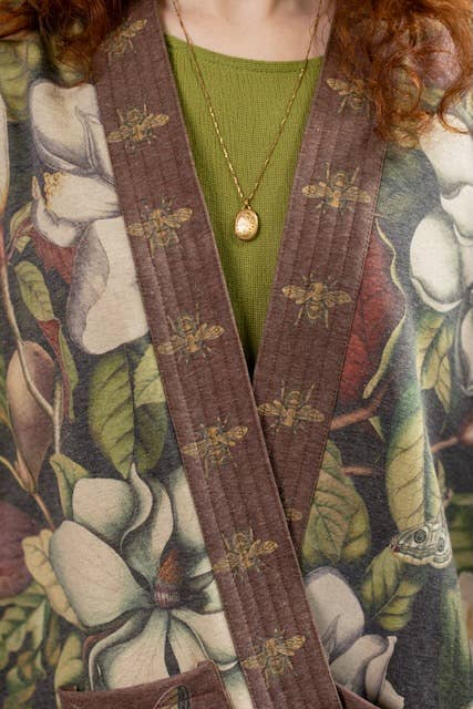 Market of Stars (USA) - Wholesale Jacket - Women's - Fleur De Lune Fleece Cottage Cardigan Jacket w/ Floral Print4