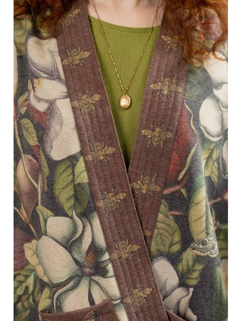 Market of Stars (USA) - Wholesale Jacket - Women's - Fleur De Lune Fleece Cottage Cardigan Jacket w/ Floral Print4