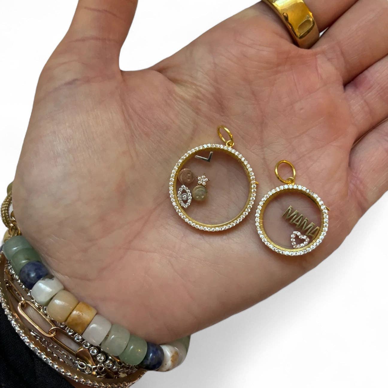 LB Beadz - Wholesale Locket Necklace - Small Floating Pave Charm Locket3