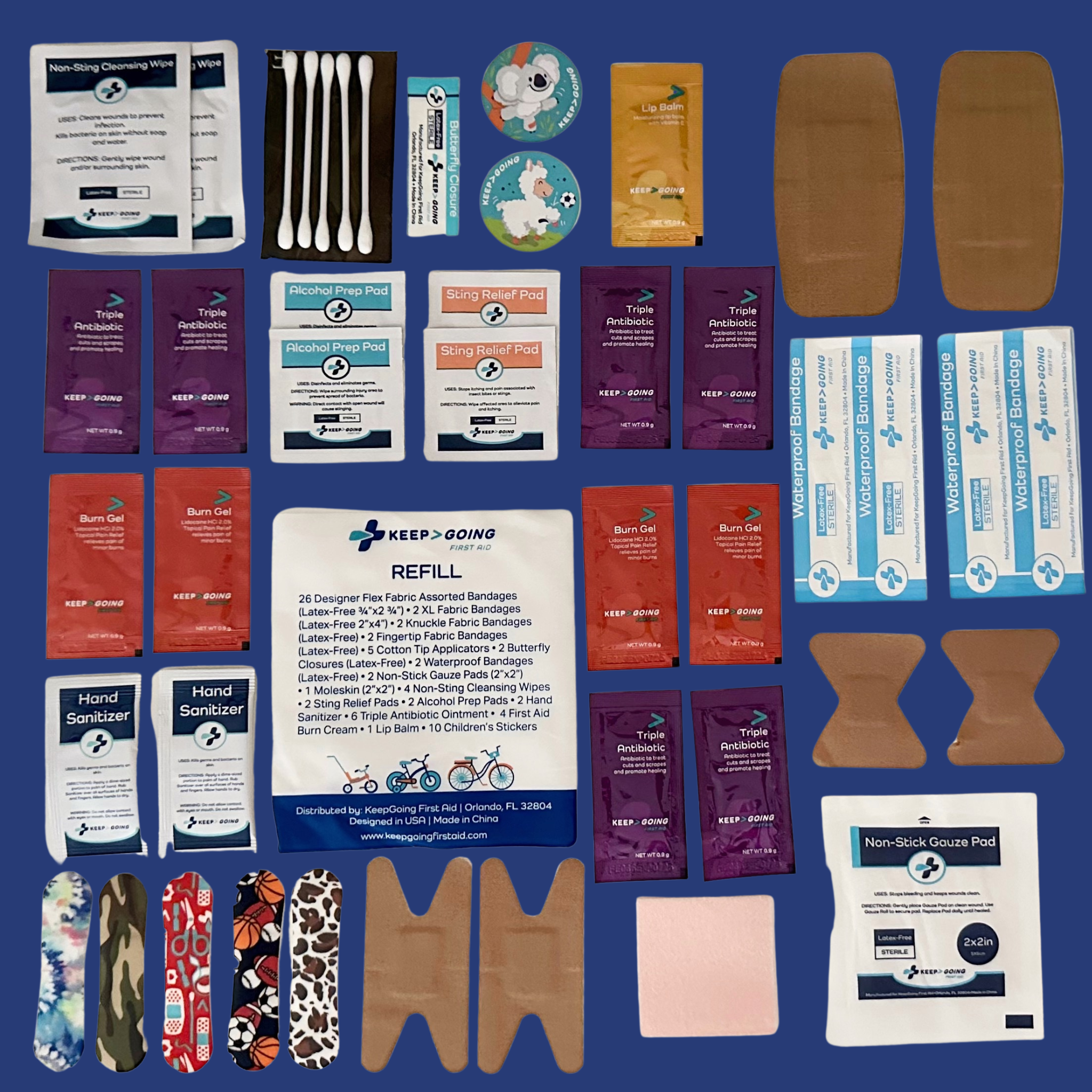 KEEP>GOING First Aid - Wholesale First Aid Kit - Family GoKit Refill (75 Pieces)2