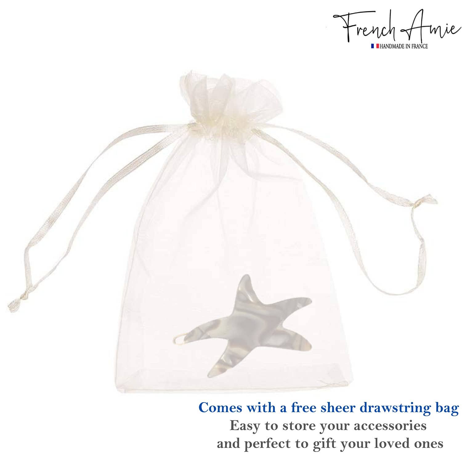 Parcelona - Wholesale Barrette - Women's - French Amie Star Small Celluloid Handmade Hair Slide Barrette With Snap Clips15