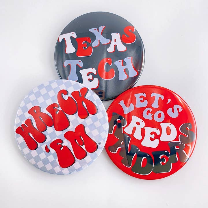 Tailgated Co. – Engroshandel Reversnål/knap – TEXAS TECH Spildagsknapper | Gameday-pin | College-fodbold1