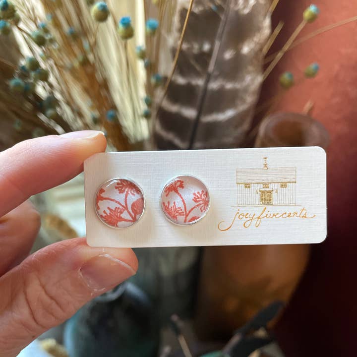 joeyfivecents - Vente Clous d'oreille - Clous : grande collection de jardin en forme de mandarine en argent estampée à la main3