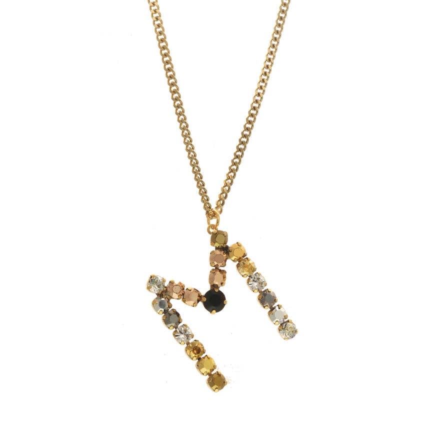 TOVA – wholesale Pendant/charm necklace – Monograms in Colors in Metallics2