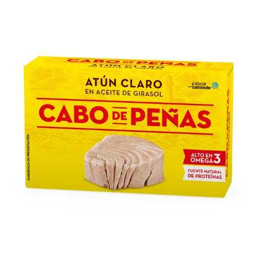 Tonno pinna gialla in olio di semi di girasole Cabo de Peñas 6x120g per la vendita all'ingrosso da parte di Gourmet World B2B