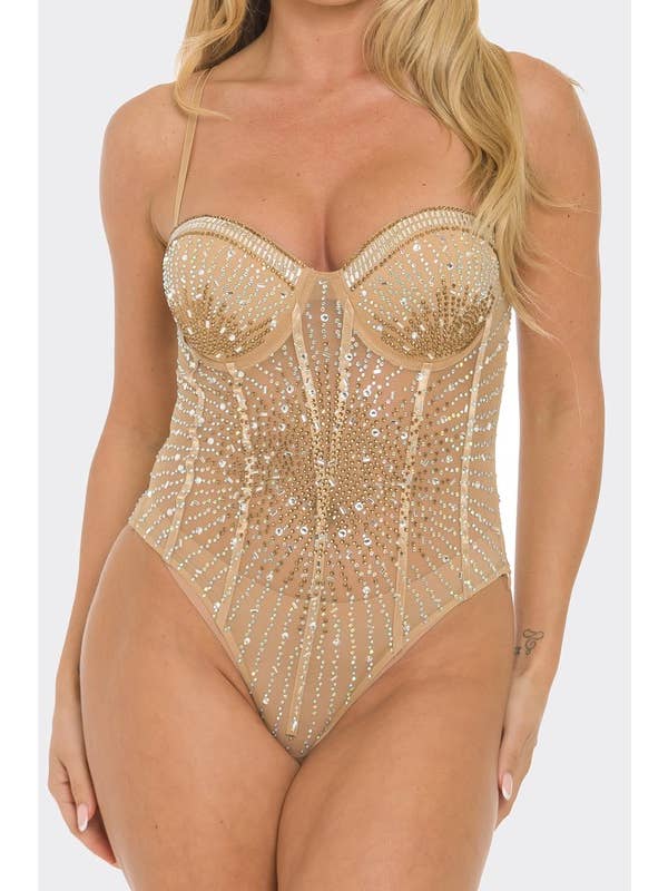 BANJUL - Wholesale Bodysuit - Women's - BCCBS62760 Rhinestone Embelllished Bodysuit11