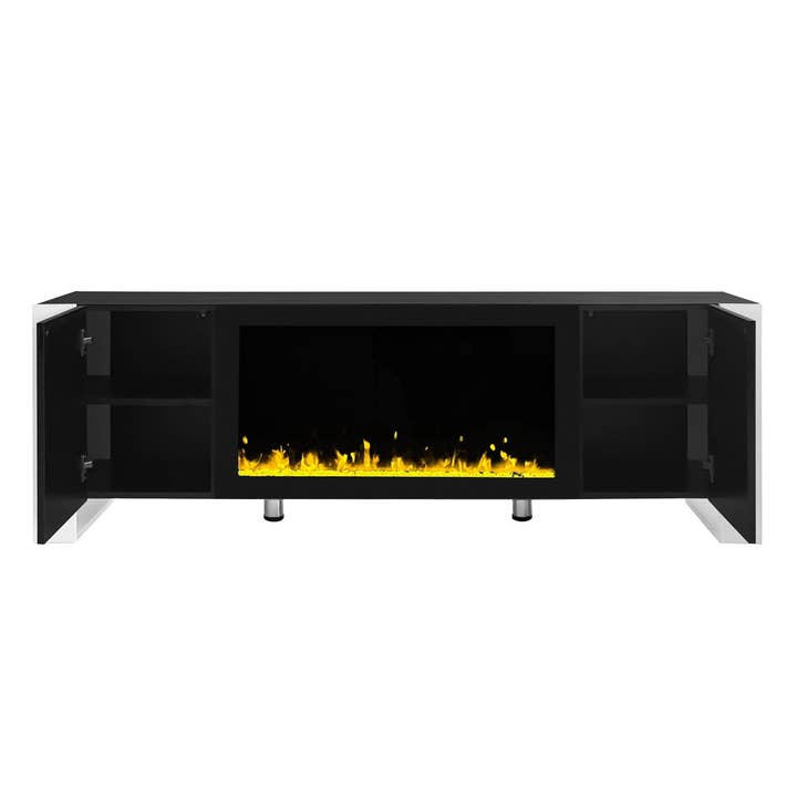 39F Inc. - Wholesale Console Table - 68.1"W Modern TV Stand w/34.2" Fireplace (Up to 78" TVs)8