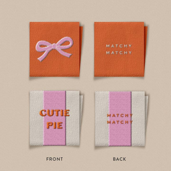 Matchy Matchy Sewing Club - Wholesale Craft sewing kit - Cutie Pie Bow Square Garment Labels1