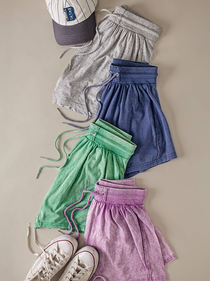 NP70771-Calções Largos Confortáveis Lavados a Mineral por atacado de VERY J