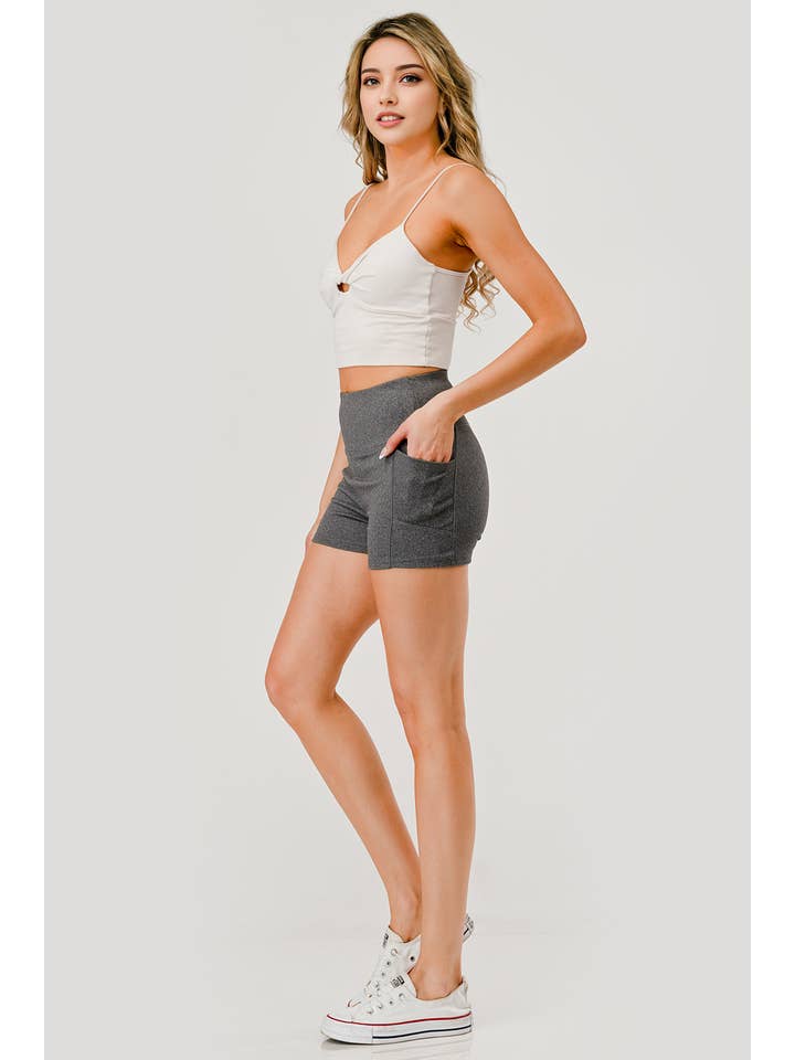 REDFINCH APPAREL INC - Wholesale Athletic Shorts - Women's - Womens High Waist Soft Biker Shorts With Pockets13