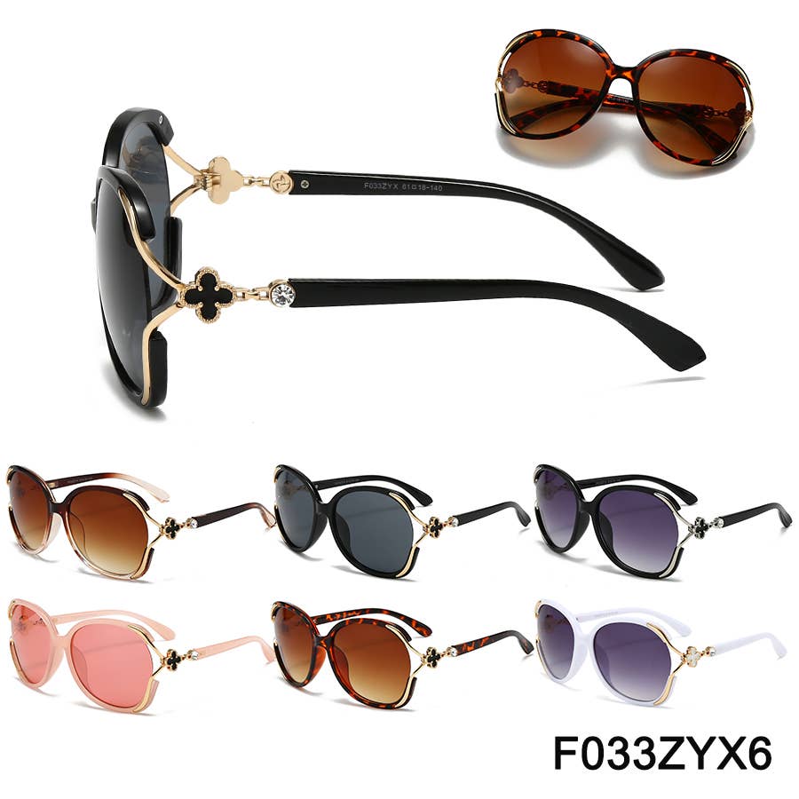 Trio Trading – wholesale Sunglasses – Women's – Rhinestone Sunglasses For Women Big Lenses Assorted 6 Pack2