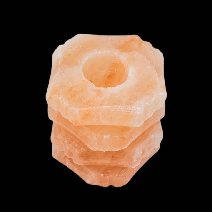 Quasar Gems USA - Wholesale Candle Holder - Himalayan Salt Candle Holder Zig Zag Shape1