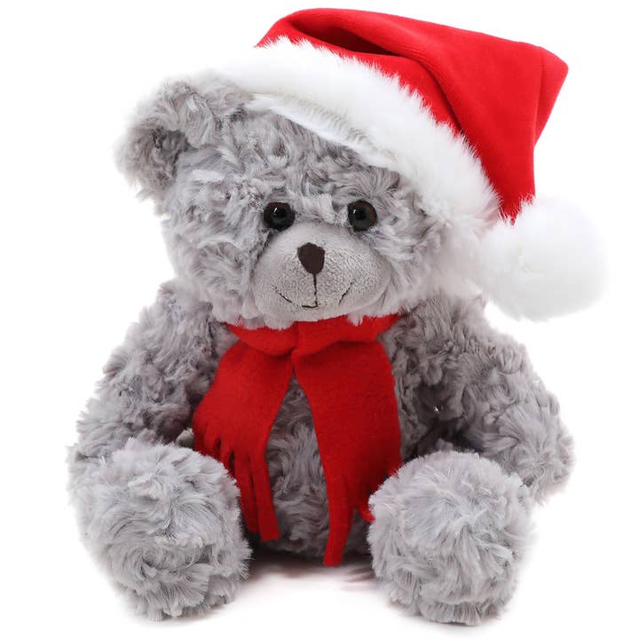 Peluche de Oso de Navidad Gris de 10" | Oso de Peluche Navideño Duffy para venta al por mayor de Plushland
