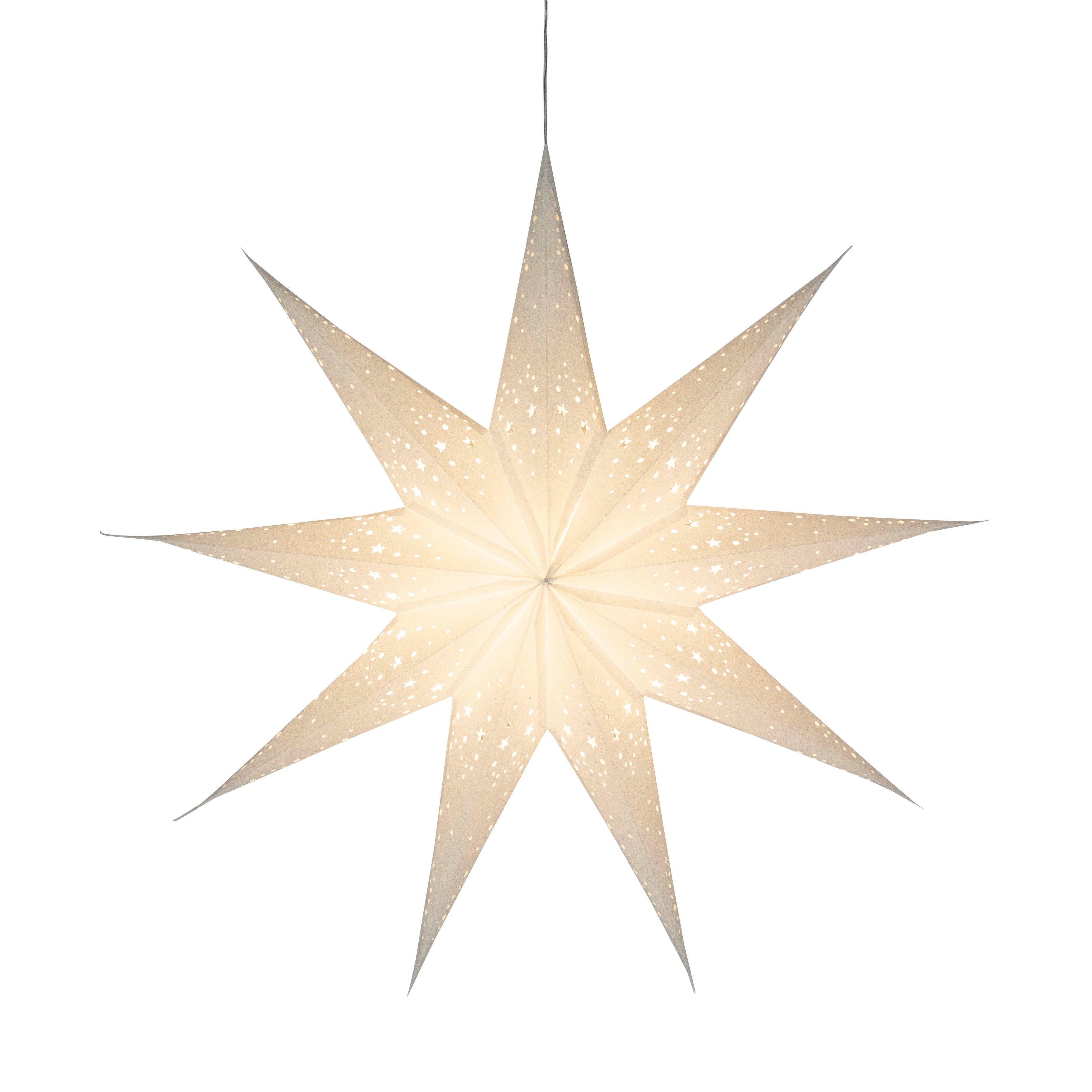 Artschatz LLC - Wholesale Paper Lantern/Lamp - Twinkle Star 9 Point 25" - White - Paper Star Light - Paper Lantern Light5