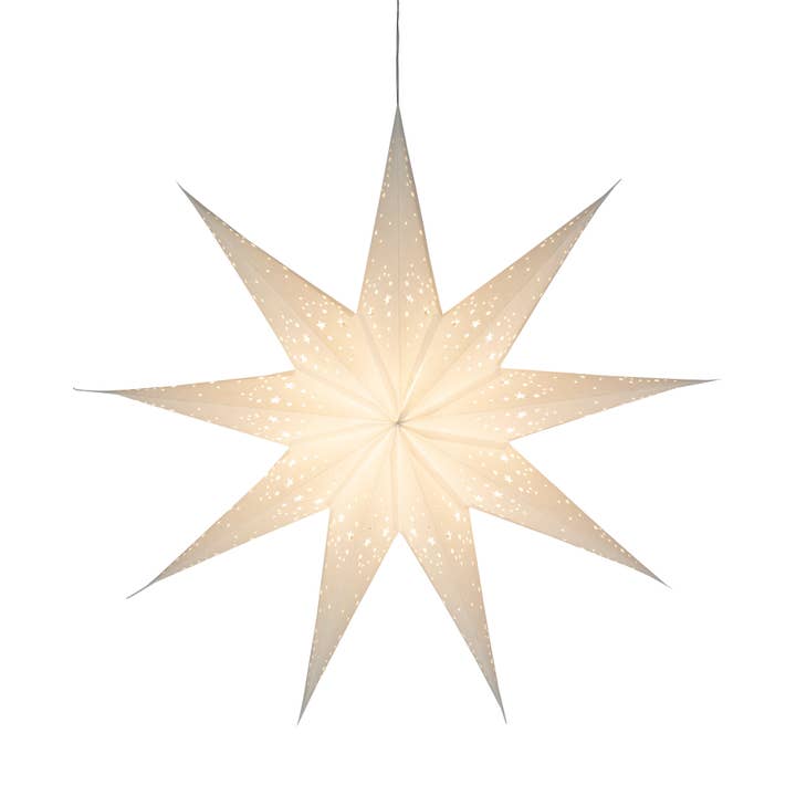 Artschatz LLC - Wholesale Paper Lantern/Lamp - Twinkle Star 9 Point 25" - White - Paper Star Light - Paper Lantern Light5