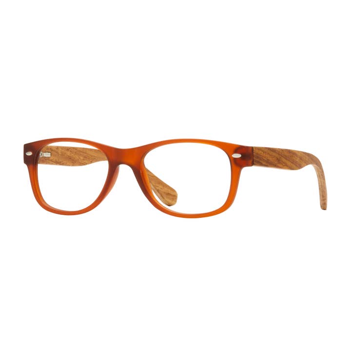 Blue Planet Eco-Eyewear - Vendita all'ingrosso Occhiali da vista - Uomo - Shaw- Marrone opaco/legno di noce+lente a luce blu
