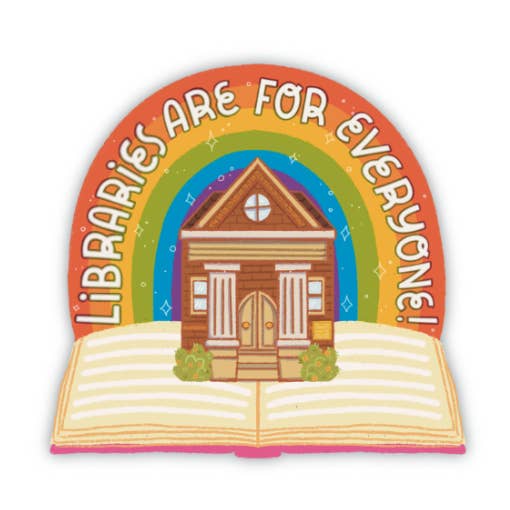 Libraries Are For Everyone Holographic Sticker for wholesale by Happy Little Paper Co