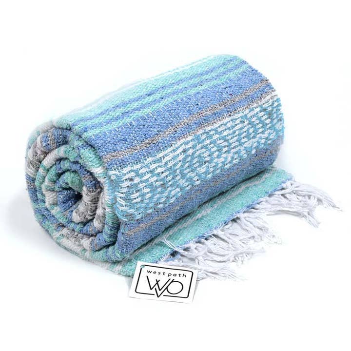 West Path - Wholesale Yoga Blanket - Mint Blue Ocean Mexican Falsa Yoga Blanket2