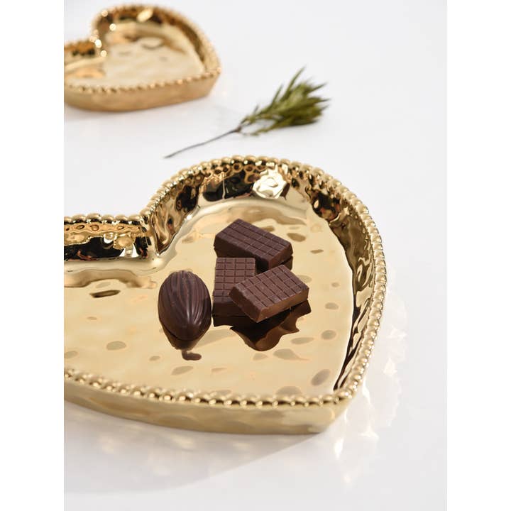 Pampa Bay - Wholesale Decorative plate/dish/bowl - Heart Dish Gold2