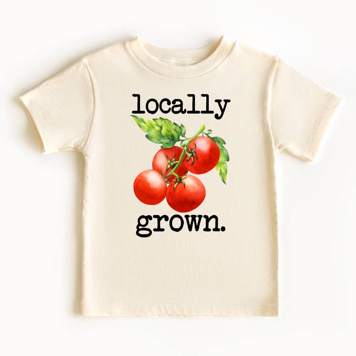 Locally Grown Tomatoes Natural Color Toddler Youth T Shirt for wholesale by Love You a Latte Shop