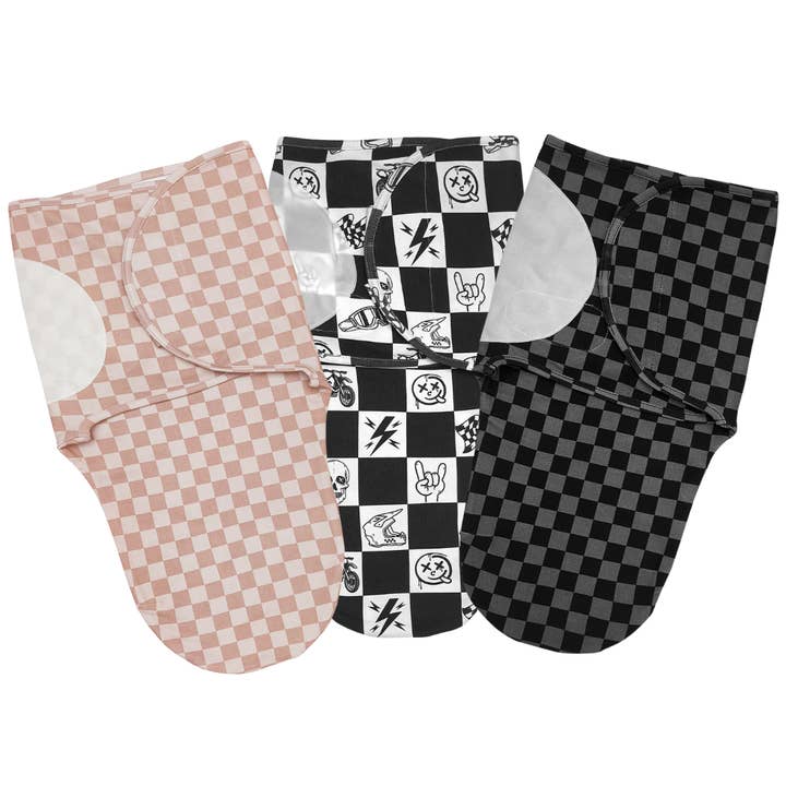 Checker Swaddles for wholesale by Strictly Wild