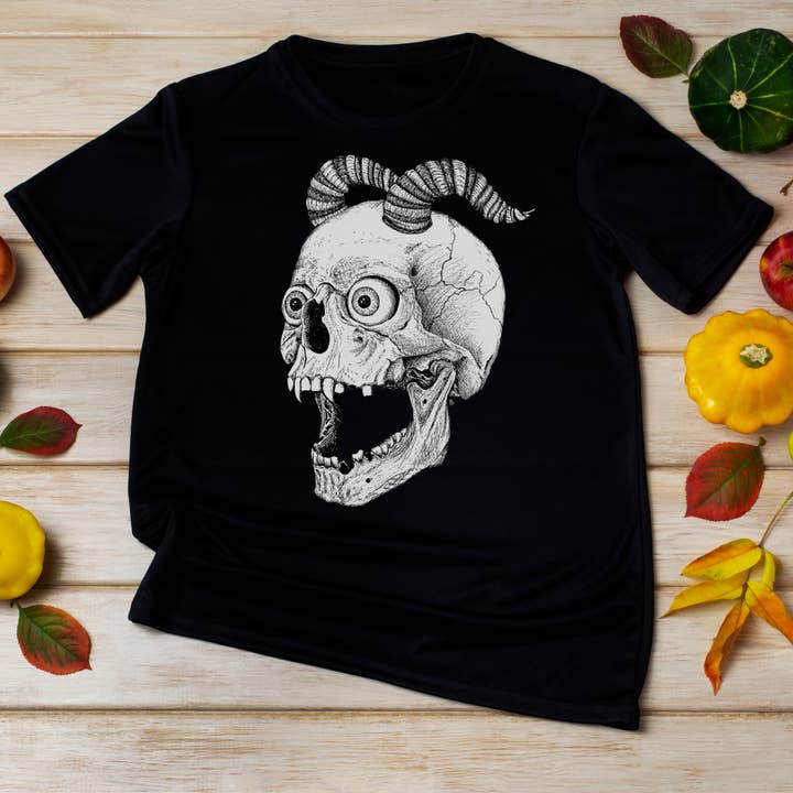 Hannah Kate Makes – wholesale T-shirt (graphic) – unisex – Screaming Skull T-shirt - Black - 100% Cotton - Reg/Fitted25