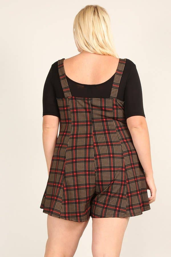 Noir Barboteuse à carreaux grande taille - WG17545-RP en vente sur Faire3