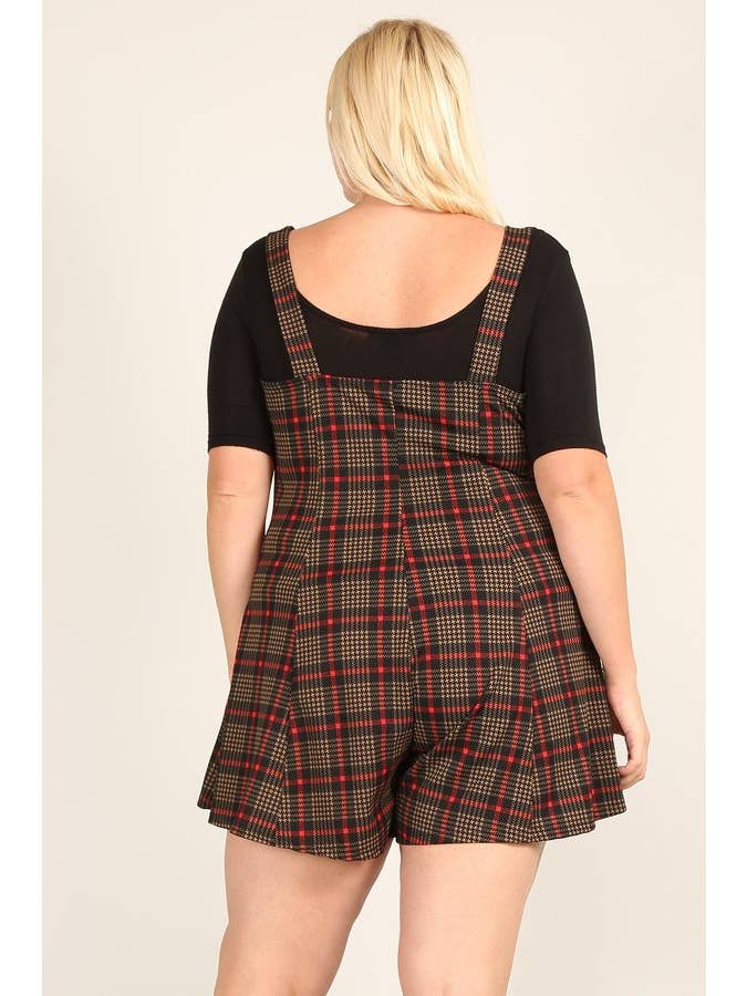 Noir Barboteuse à carreaux grande taille - WG17545-RP en vente sur Faire3