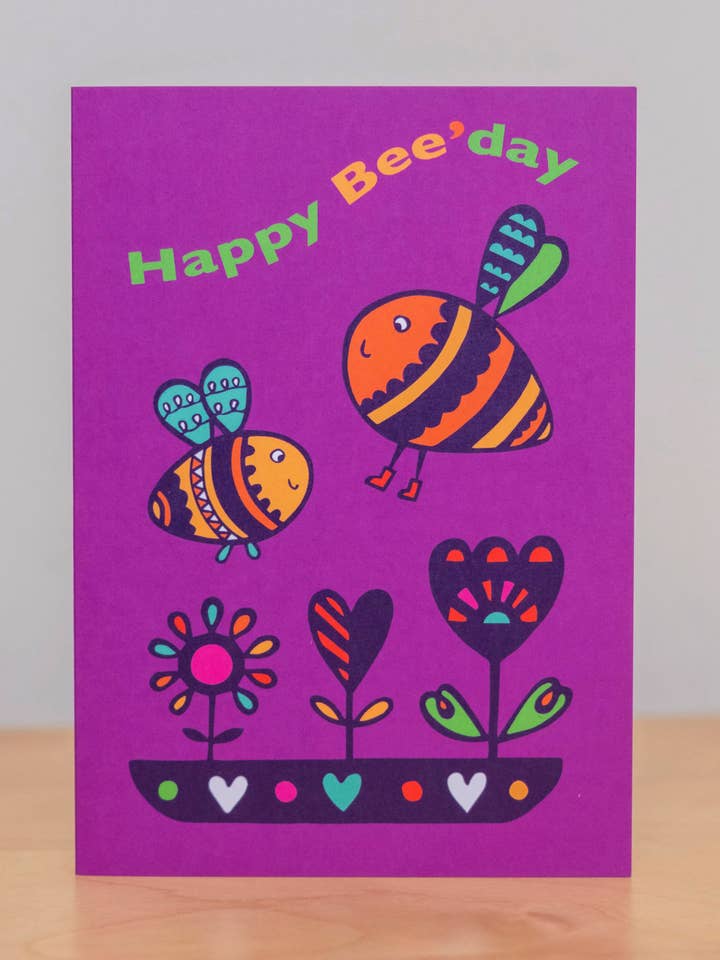 Carte d'anniversaire Abeille pour la vente par Lunar Apple
