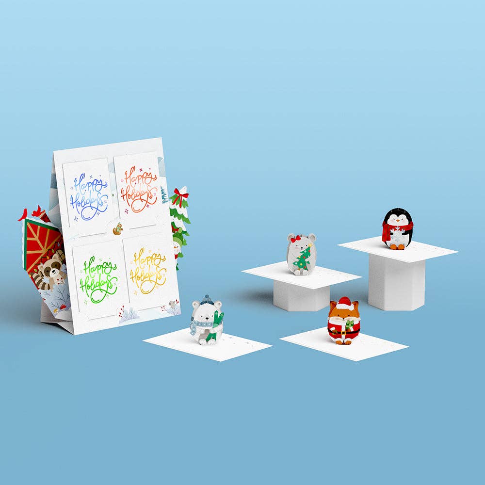 Lovepop Cards - Wholesale Everyday Greeting Card - Sparkling Winter Village: Tinypop™ Mini Card Set 2 x 2.8"12