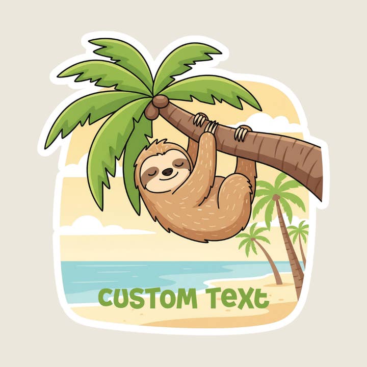 Autocollant personnalisé de paresseux mignon suspendu pour la vente par Shoreline Summit