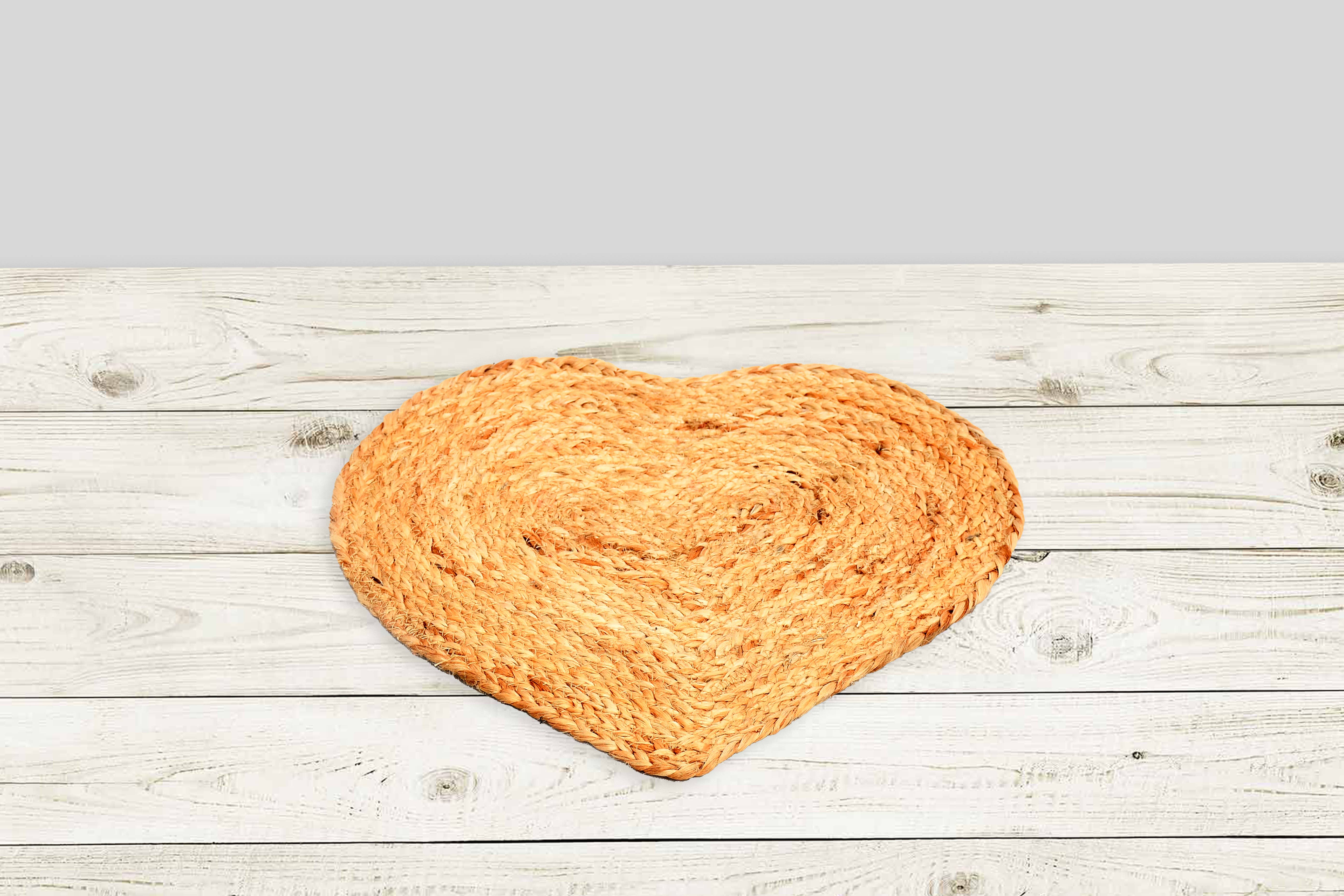 India Handicrafts Inc - Wholesale Placemat - JUTE HEART MAT1