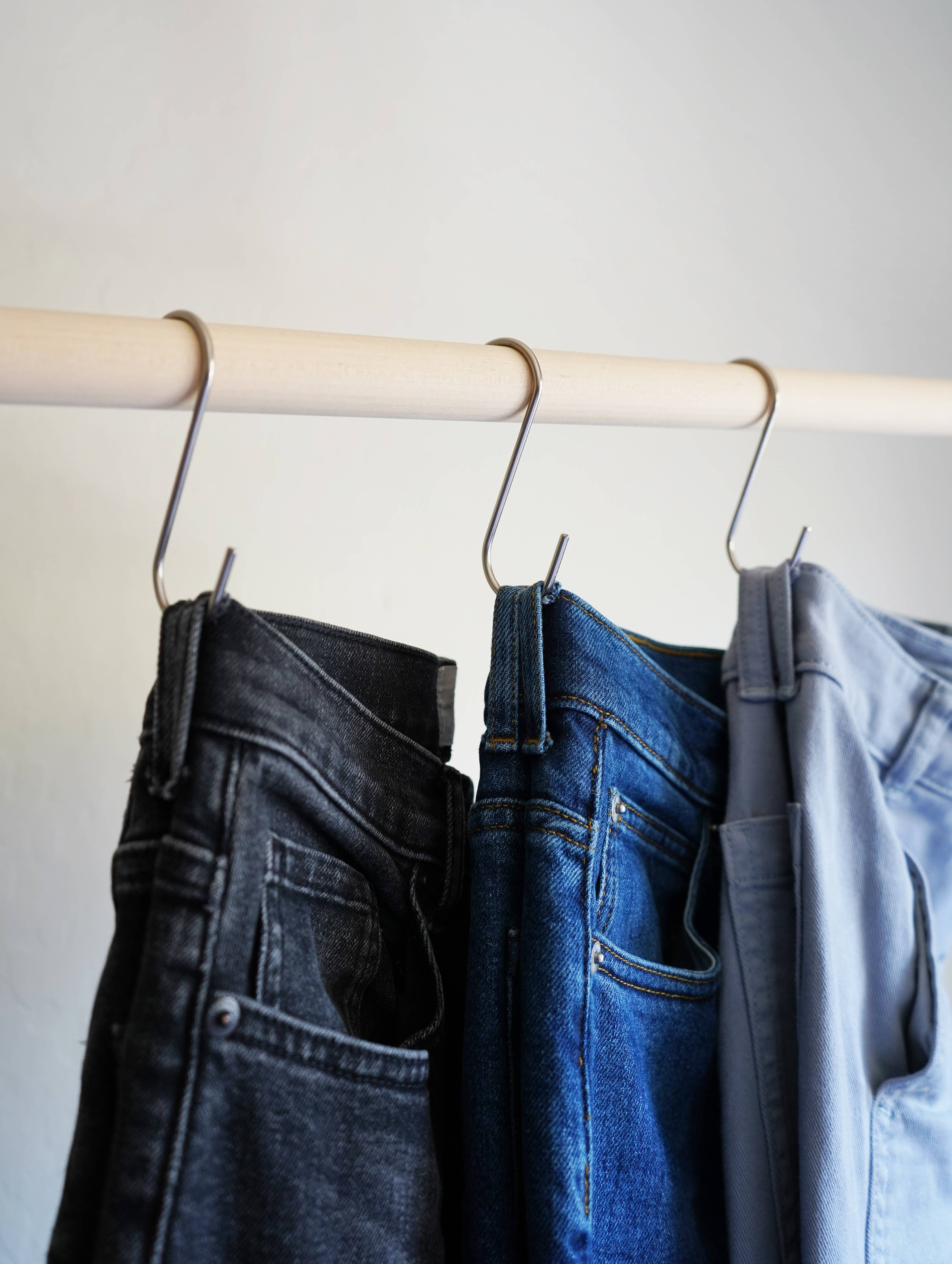 Keyaiira - Wholesale Clothes Hangers - Jean Display Hooks + Leather Loops [6 PK]1