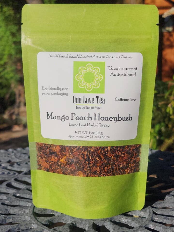 Mango Peach Honeybush Tea 3 oz for wholesale by One Love Tea