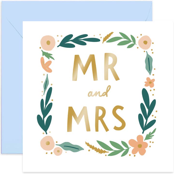 Newly Weds Floral Card - Couple Cards - Wedding Card for wholesale by Old English Company