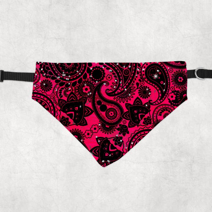 Bandana para mascotas de cachemira occidental rosa fuerte para venta al por mayor de The Goblin Saloon