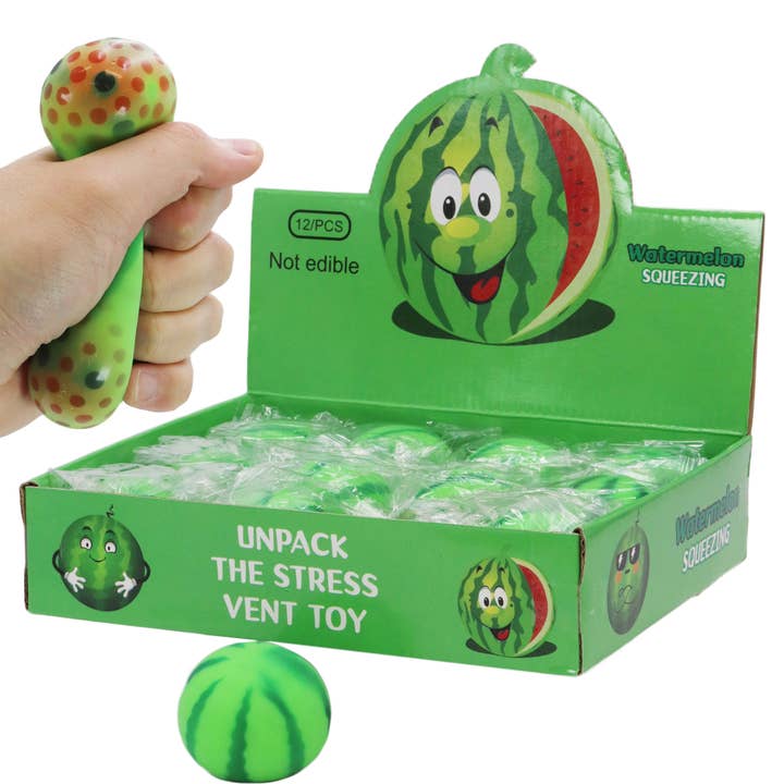Cap Zone – wholesale Squishy toy – Kids & Baby – Watermelon Jiggly Water Beads Filled Squishy Toy - 12 pcs