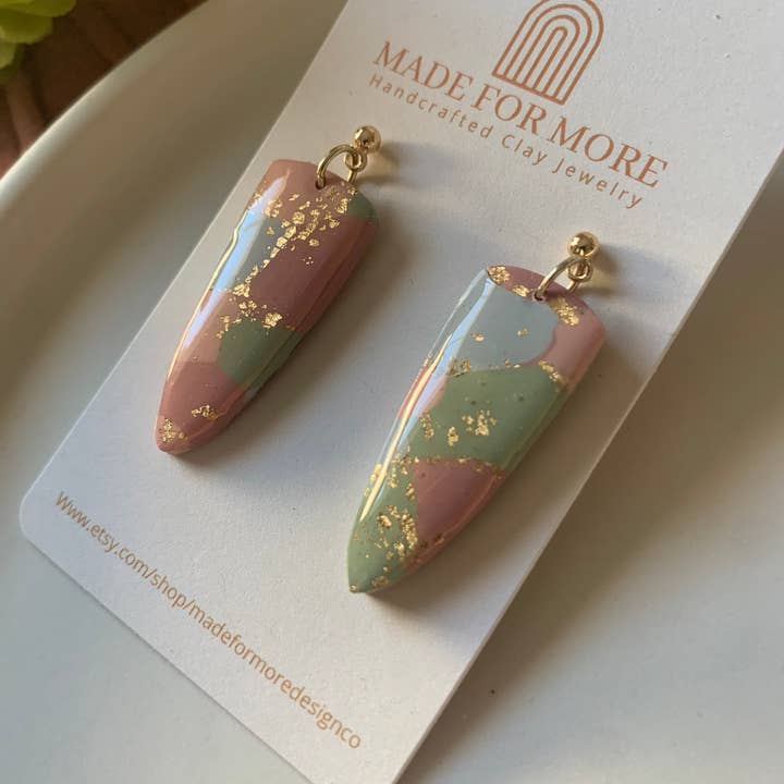 Made For More – Brincos de argola por atacado – Brincos Spring Dagger | Brincos de argila de polímero | Primavera1