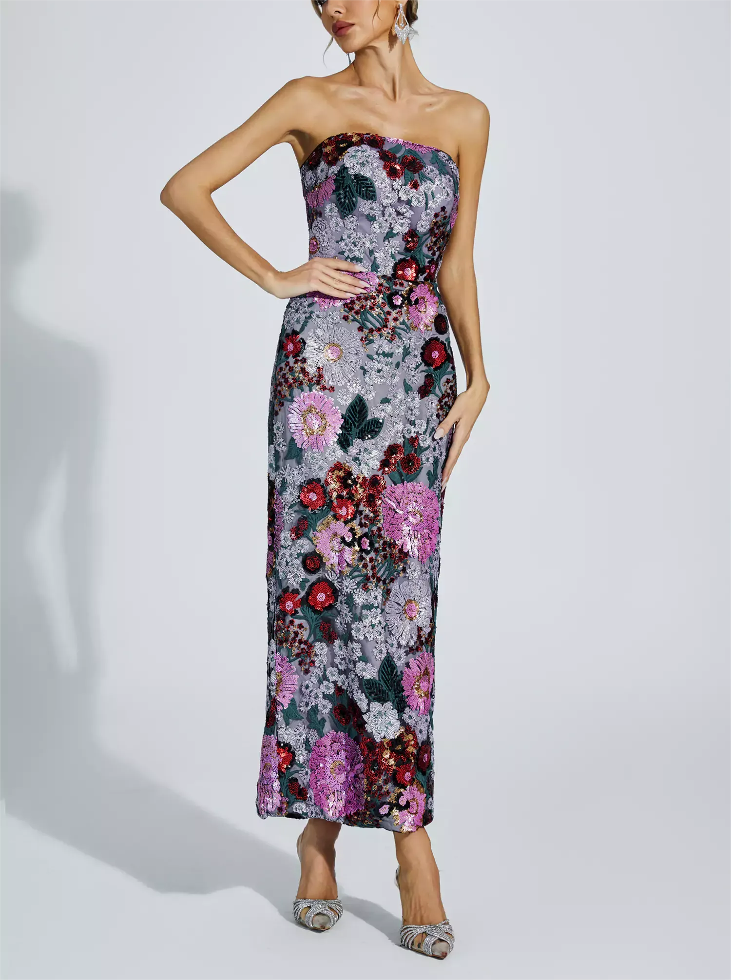 Purple SY019 Bronze Sequin Glamour Gown for Evening Elegance for wholesale on Faire1