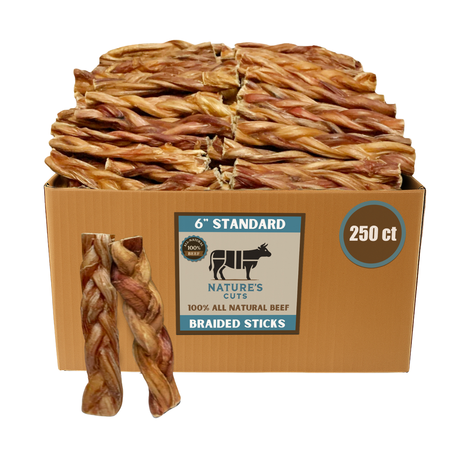 Mighty Chewz - Wholesale Pet Treats - Dog - 6" Standard Braided Bully Sticks ($1.84/ stick)7