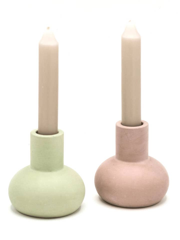 Concrete Taper Candlestick Holder for wholesale by Cedar & Stone Garden