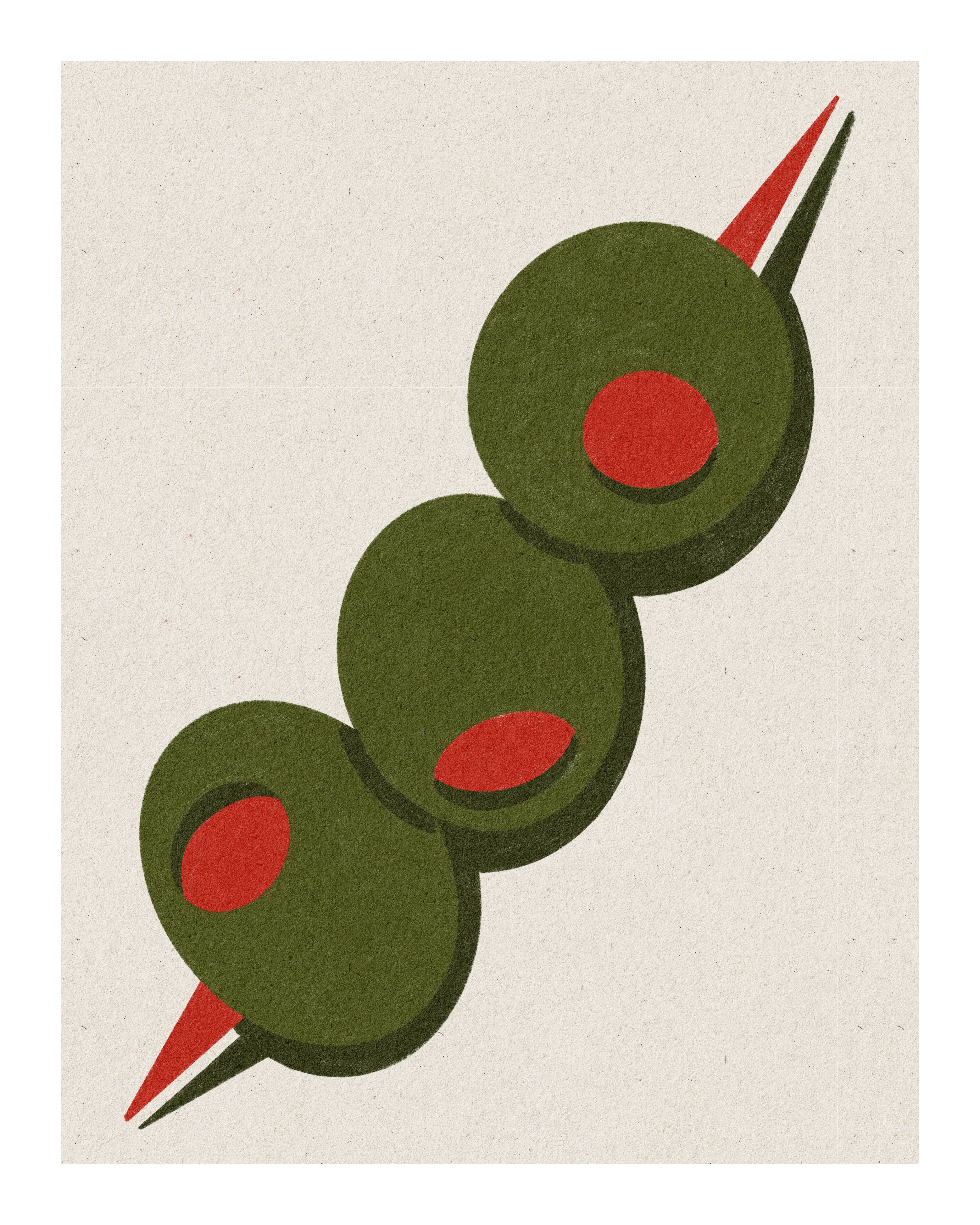 Ev Mat Studio - Wholesale Art Print - Olives On A Toothpick Art Print2