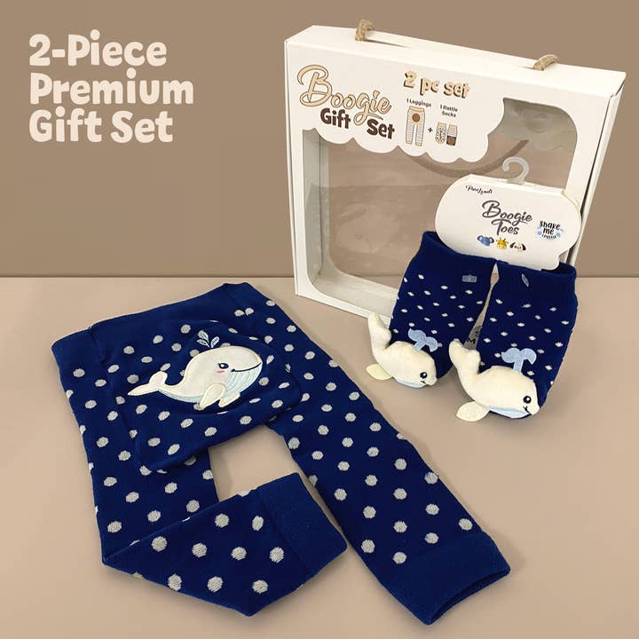 Baby Whale Boogie Toes & Tight babycadeauset, 2 stuks, tot 18 maanden voor wholesale door Boogie Toes