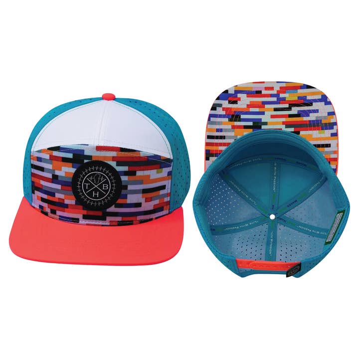 **Youth** Color Vibes Hat | Flat Bill | Party Blocks for wholesale by The Heartbeat Brand