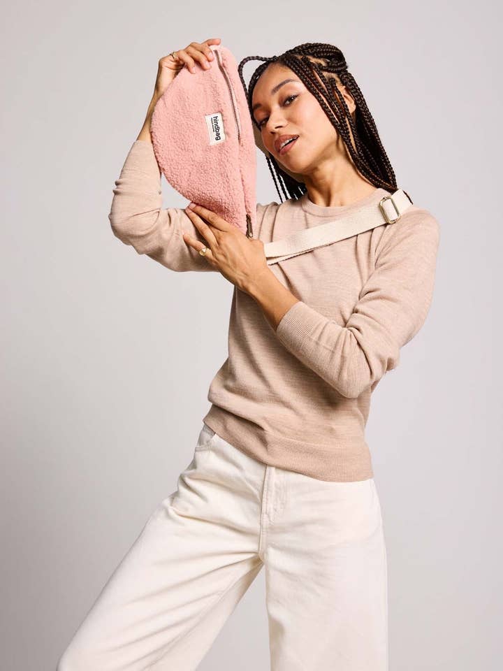 Olivia Teddy Powder Pink Fanny Pack for wholesale by Hindbag