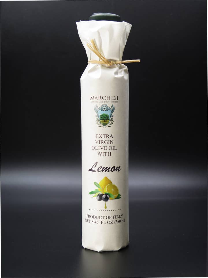 Huile d'olive extra vierge infusée au citron pour la vente par SAPORE DELLA VITA LLC