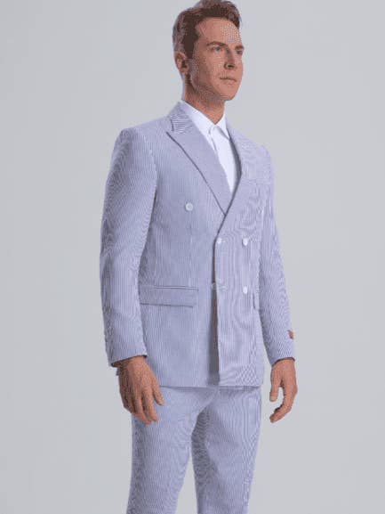 Seersucker Suit  - Summer Suit  - Cotton Suit for wholesale by Alberto Nardoni