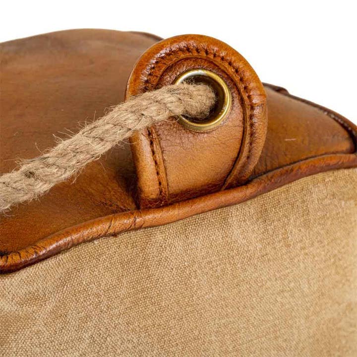 Creaciones Meng - Wholesale Basket - LEATHER AND ROPE DOOR STOP 20x20x20h cm2